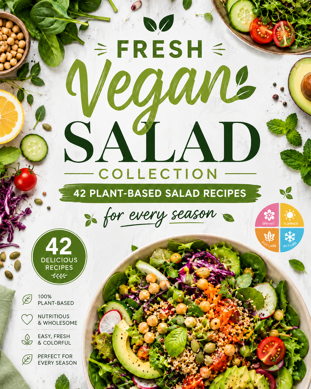 Fresh Vegan Salad Collection: 42 Vibrant Plant-Based Recipes for Healthy Everyday Meals