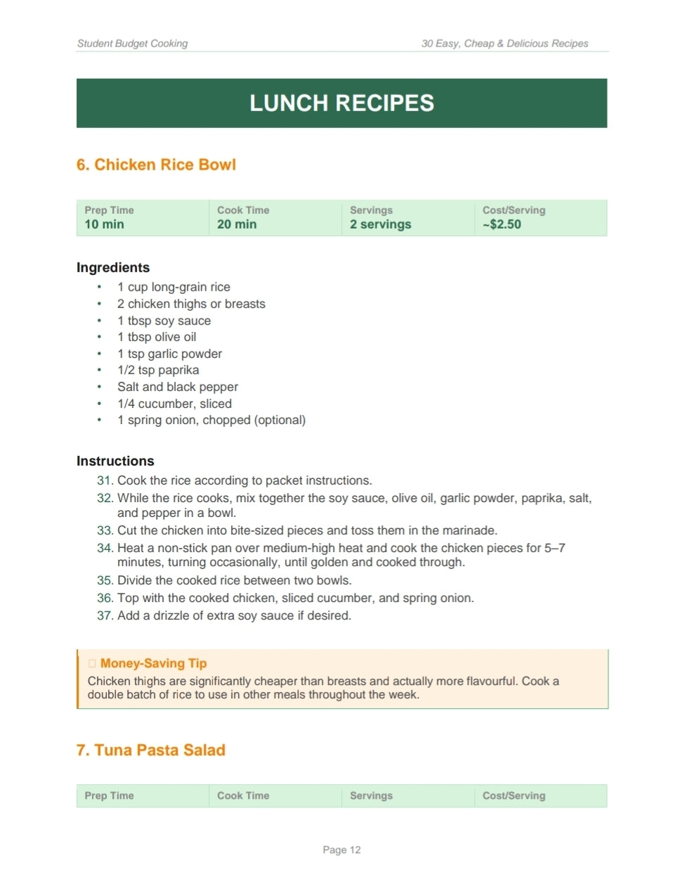 The Student Survival Cookbook Cheap Meals, Smart Shopping & Easy Recipes