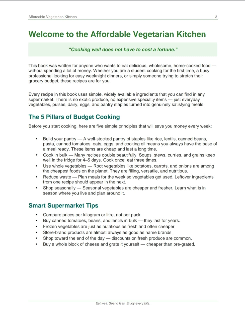 Affordable Vegetarian Kitchen: 25 Easy Budget-Friendly Recipes