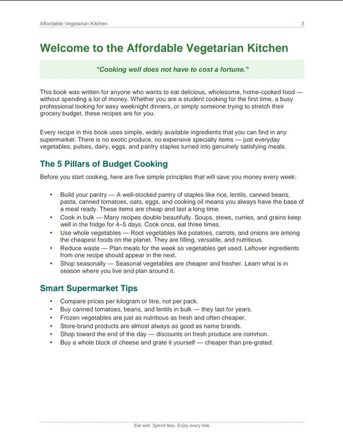 Affordable Vegetarian Kitchen: 25 Easy Budget-Friendly Recipes